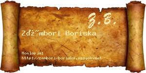 Zámbori Boriska névjegykártya